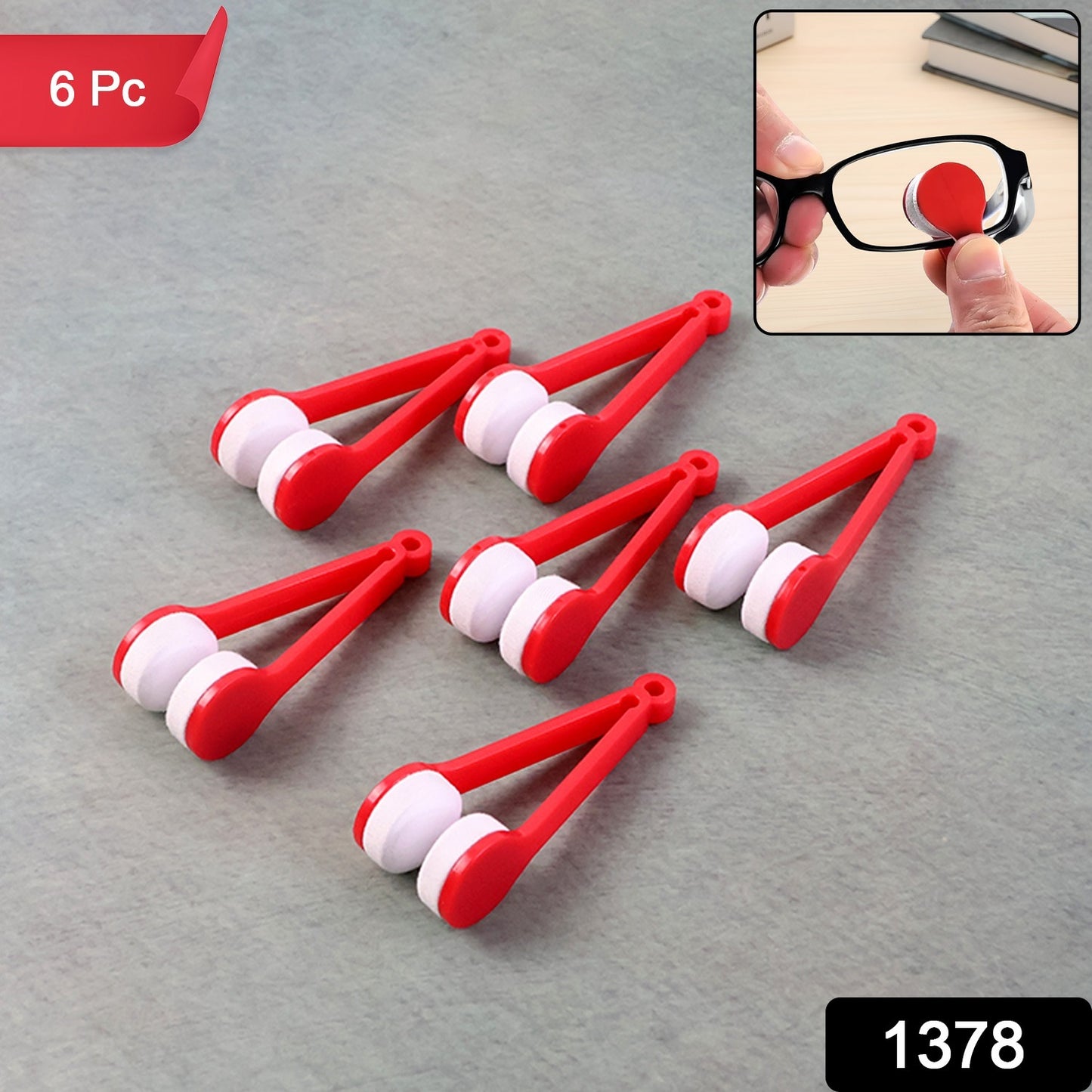 Portable Eyeglass  Sunglass Lens Cleaner Tool (6 Pc)