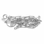 Luggage lock chain on white background showing size and finish