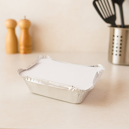 Disposable Aluminium Food Containers With Lids  250 Ml Capacity (Pack Of 25)