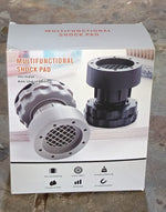 A visual comparison illustrating how anti-vibration pads reduce shaking and noise from appliances.