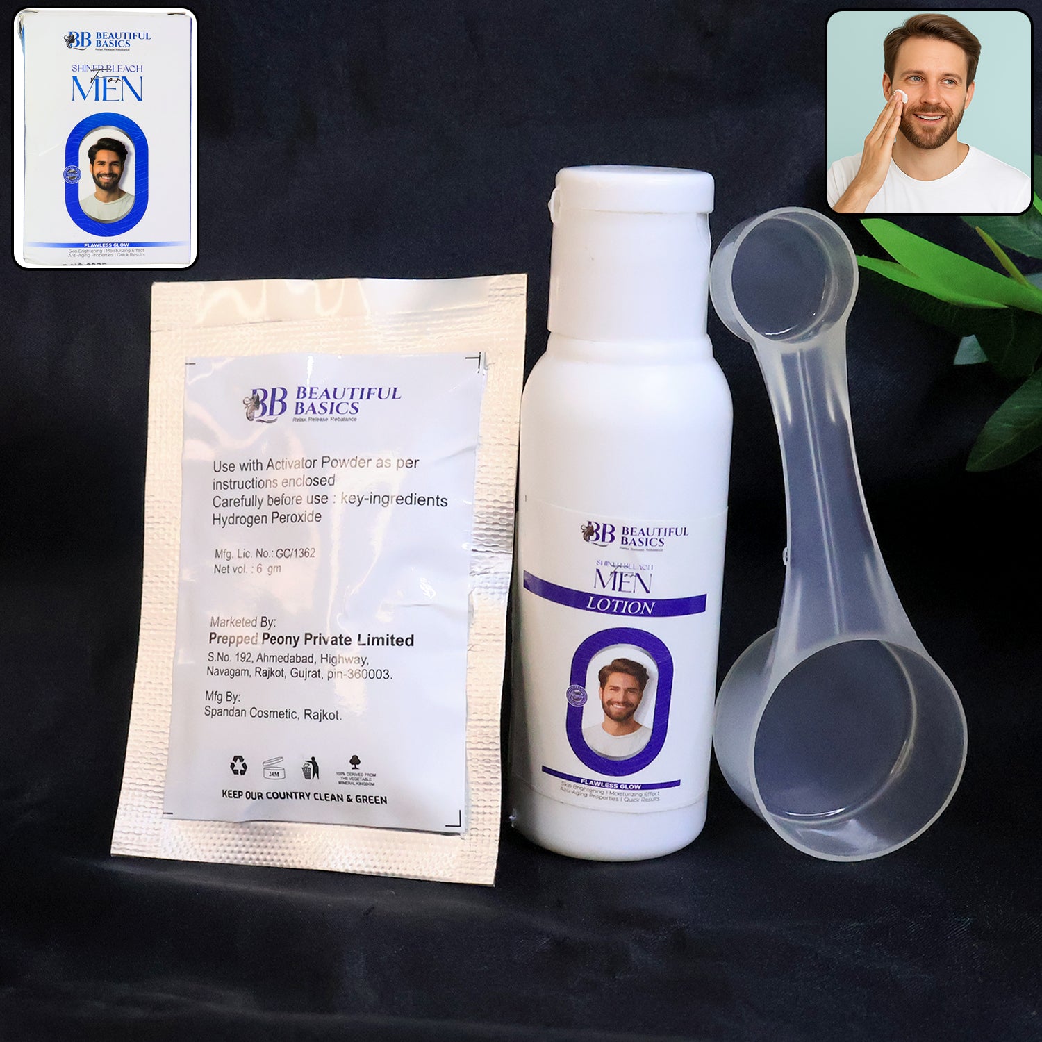 Beautiful Basics Mens Simple Bleach Cream Kit (1 Set)