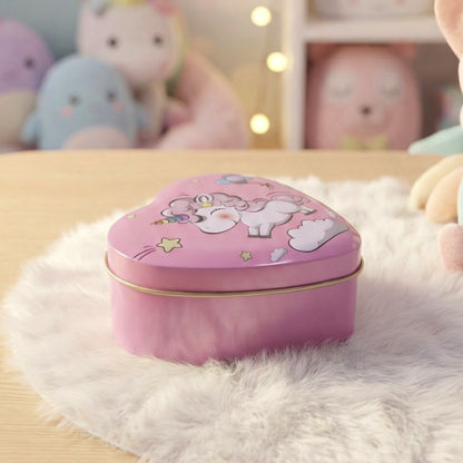Heart Shaped Unicorn Printed Multipurpose Storage Box (1 Pc)