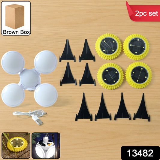 Solar Garden Decorative Led Ground Lights (2 Pc Set)