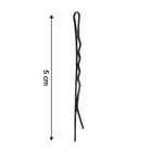 Side profile of medium black hair bobby pin showing non-slip grip