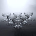 Elegant premium glass ice cream dessert bowl with footed base