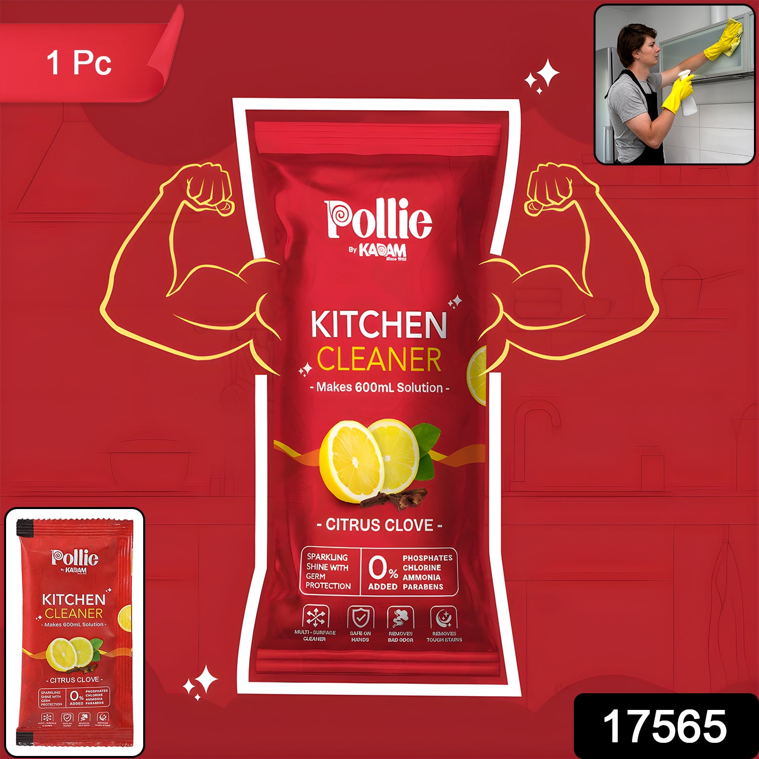 Pollic Kadam Concentrated Kitchen Surface Cleaner Sachet