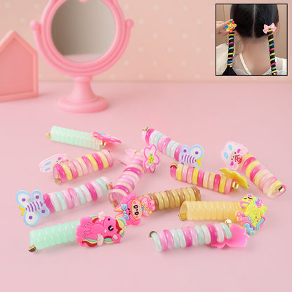 Spiral Hair Braiding Clips For Kids (12 Pc   Mix Design)