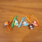 Mixed design cartoon character keychains for kids and students
