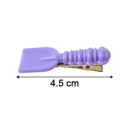 Cute Spoon  Spatula Shape Decorative Hair Clip Set (4 Pc)
