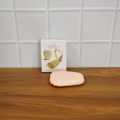 5 In 1 Makeup Brush Set With Mirror Box  Compact Cosmetic Kit