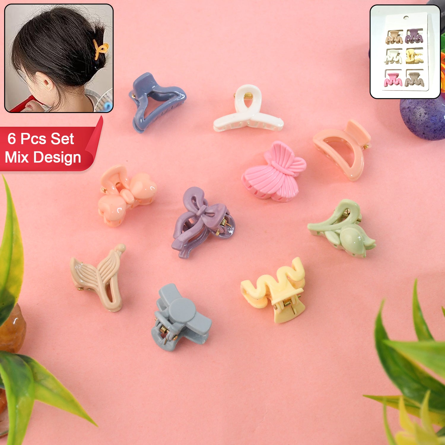 Hair Clips For Girls Kids Hair Accessories (6 Pcs Set)