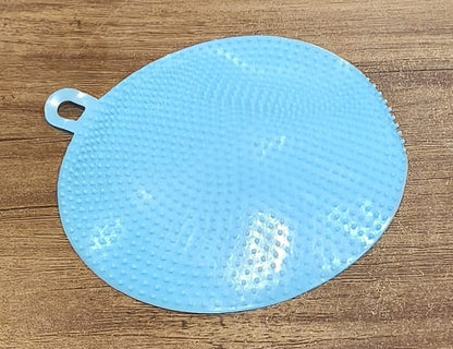 Sky Blue Silicone Dish Scrubber Sponge Mildew Free Non Stick Heat Resistant