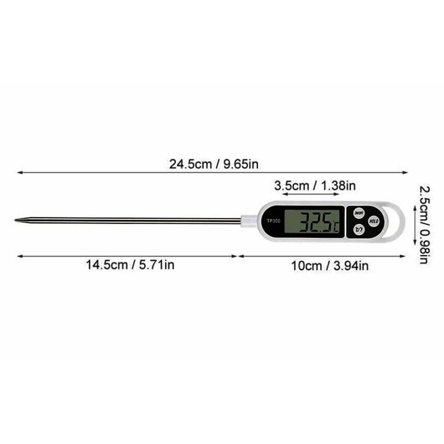 Digital Food Thermometer With Lcd Display (1 Pc)