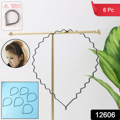 Premium Metal Zigzag Hair Bands For Men  Women (6 Pc)