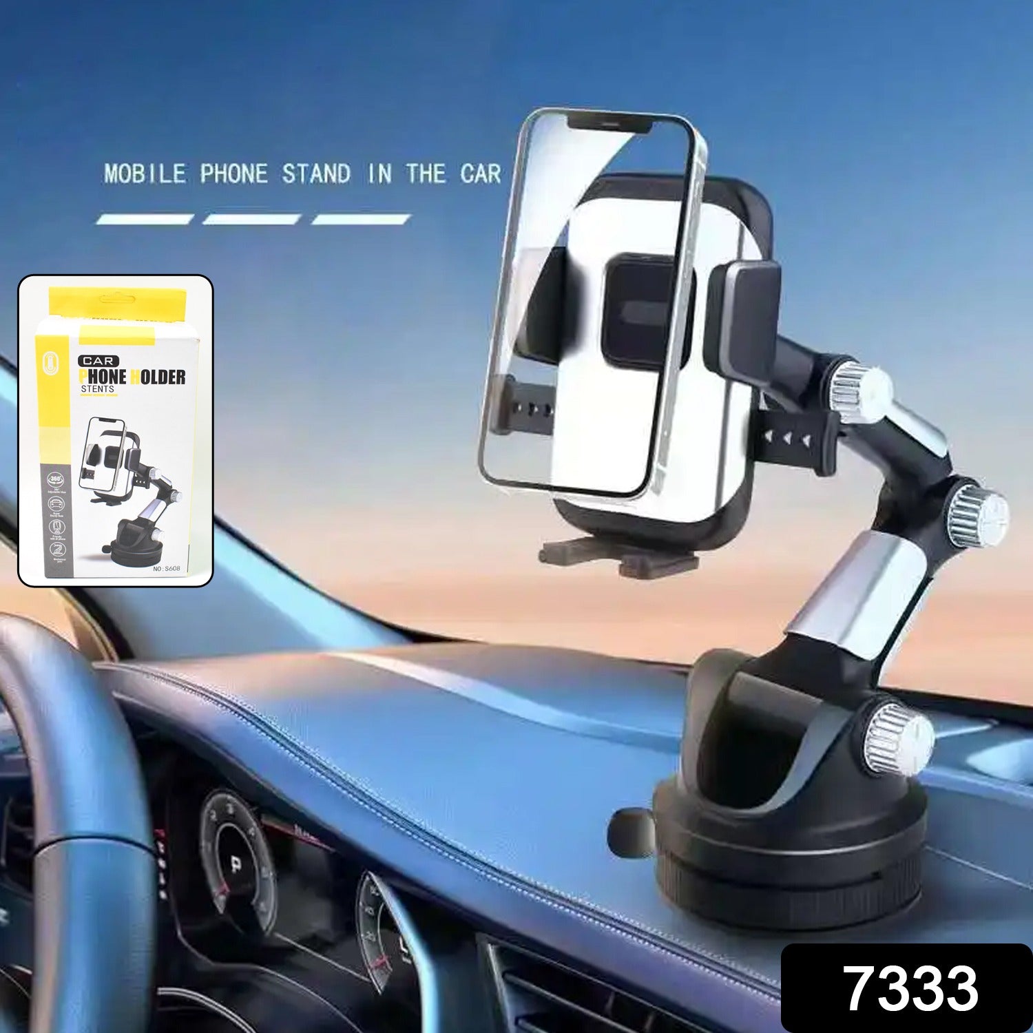 Adjustable Long-arm Suction Cup Car Phone Holder (1 Pc)