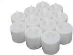 Safe, battery-operated white LED tealight candles for Diwali celebrations.