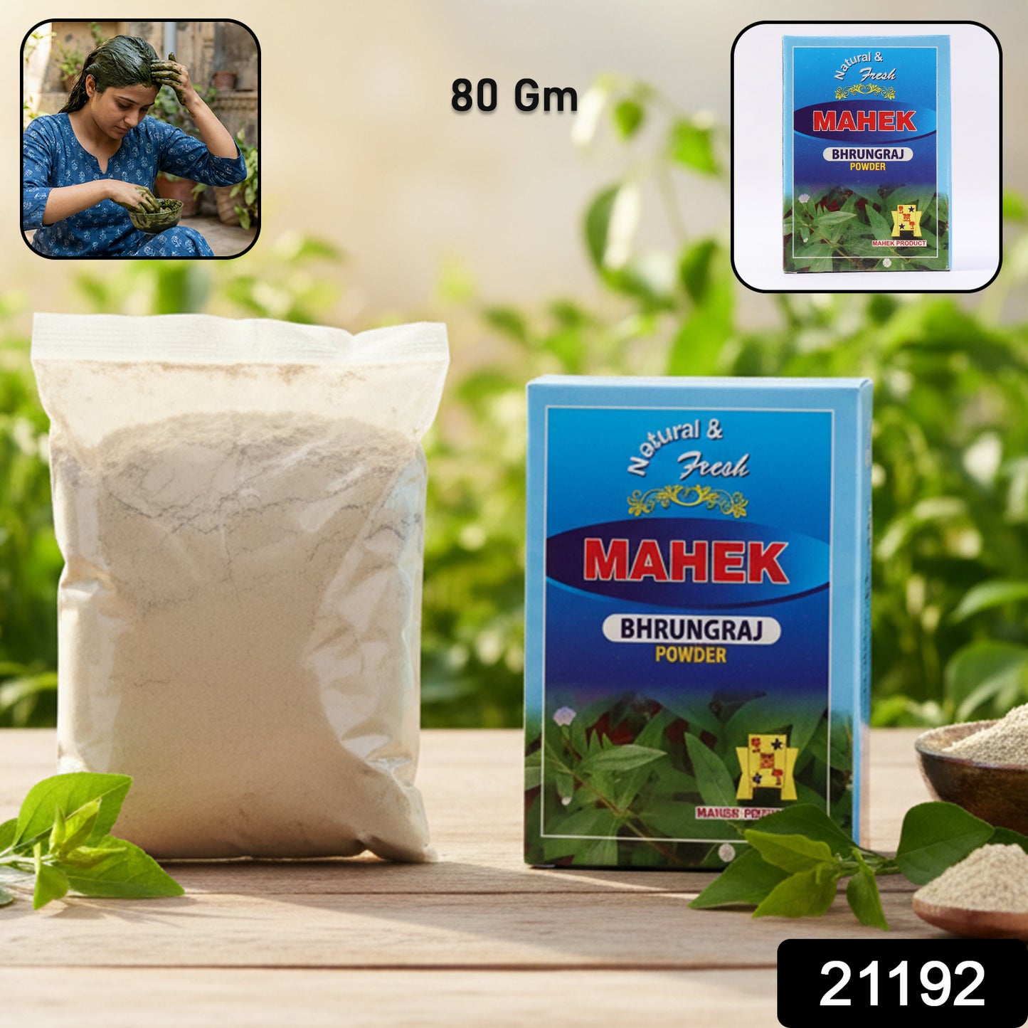 Natural Bhringraj Powder For Traditional Hair Care  80 Gm
