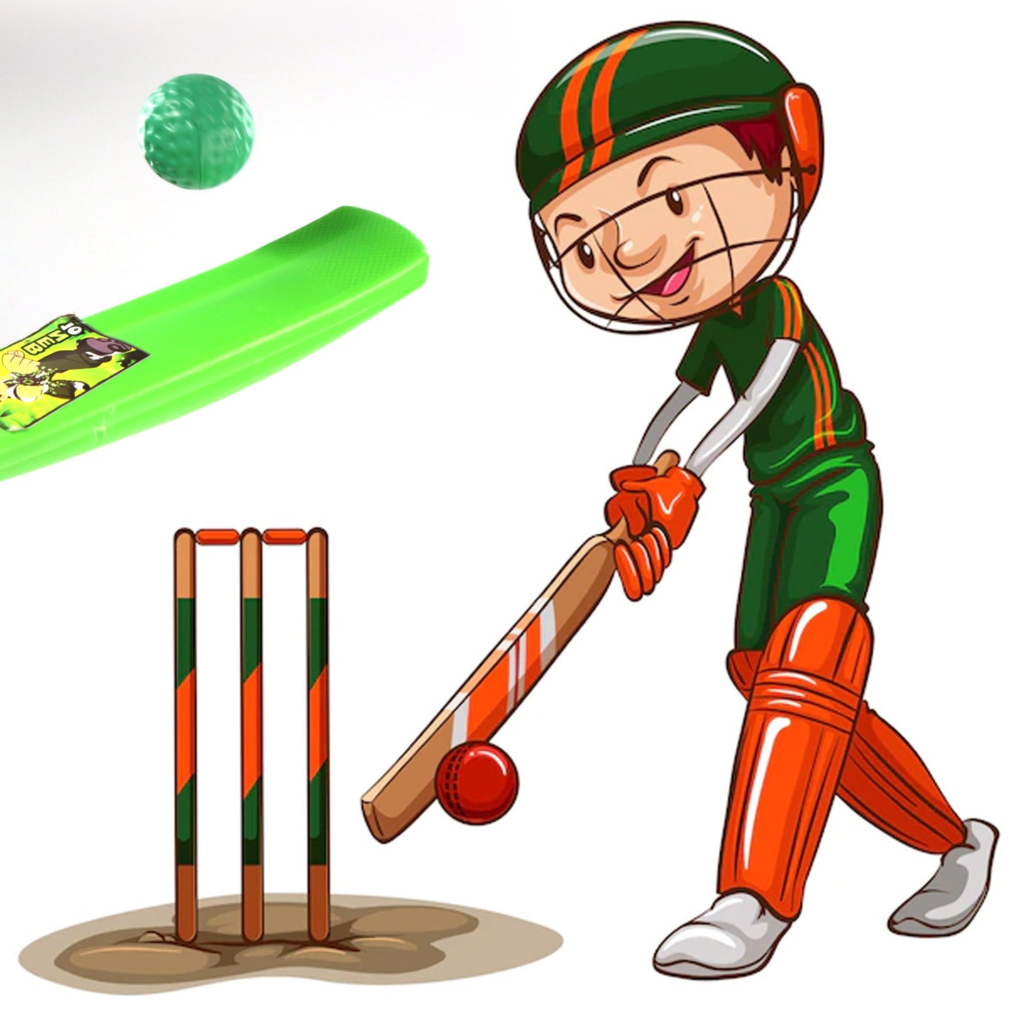 8022a Plastic Cricket Bat And Ball Toy For Kids