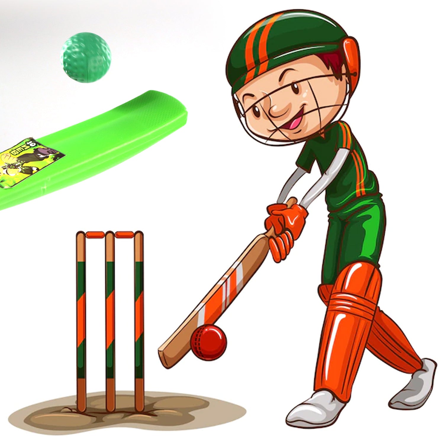 8022a Plastic Cricket Bat And Ball Toy For Kids