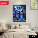 Elegant Radha Krishna wall art with vibrant colors