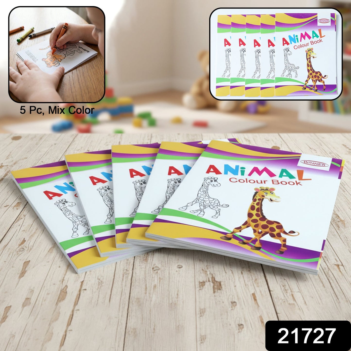 Assorted animal themed colouring books perfect for children