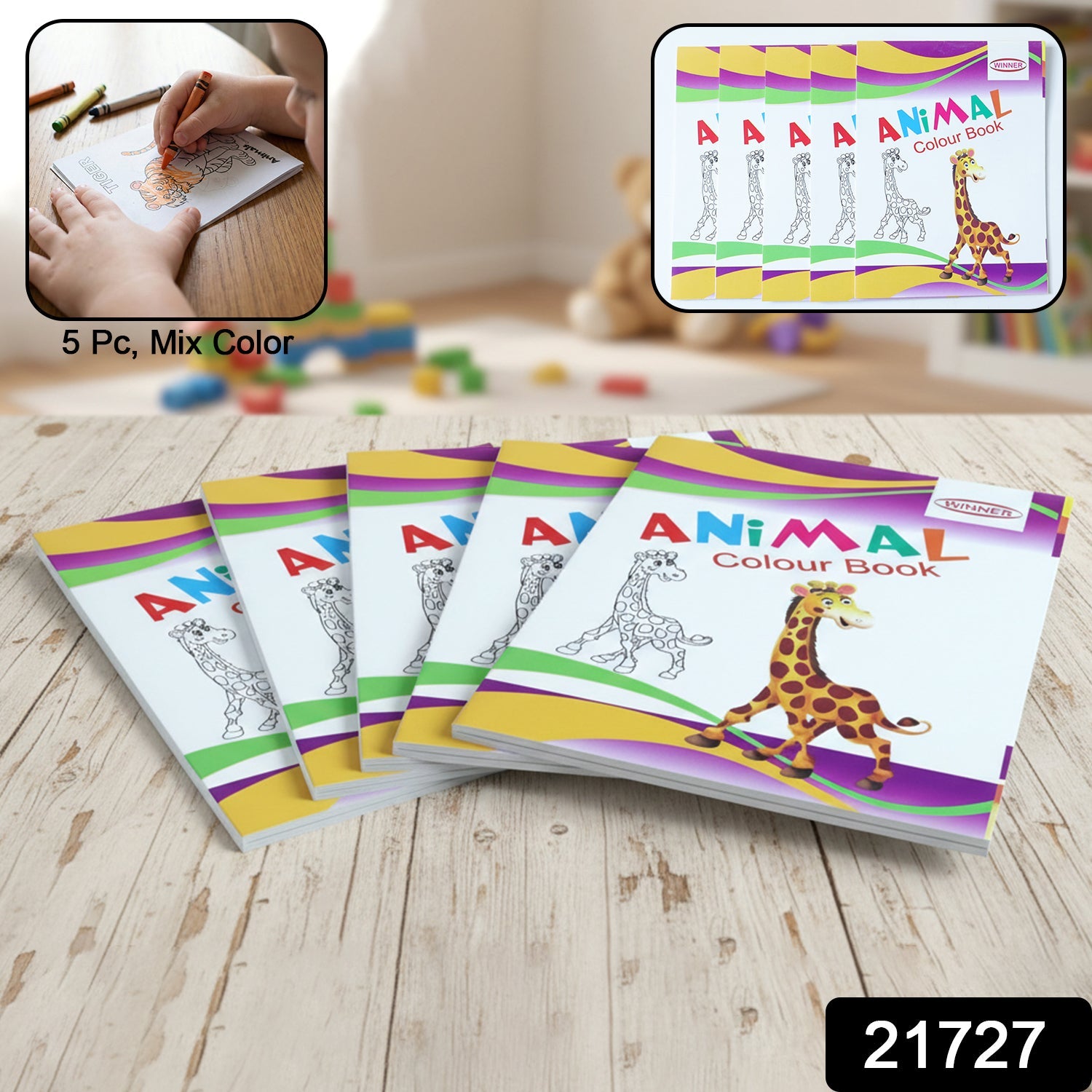 Assorted animal themed colouring books perfect for children