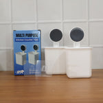 Hygienic toothbrushes neatly stored in wall mounted holder in modern bathroom