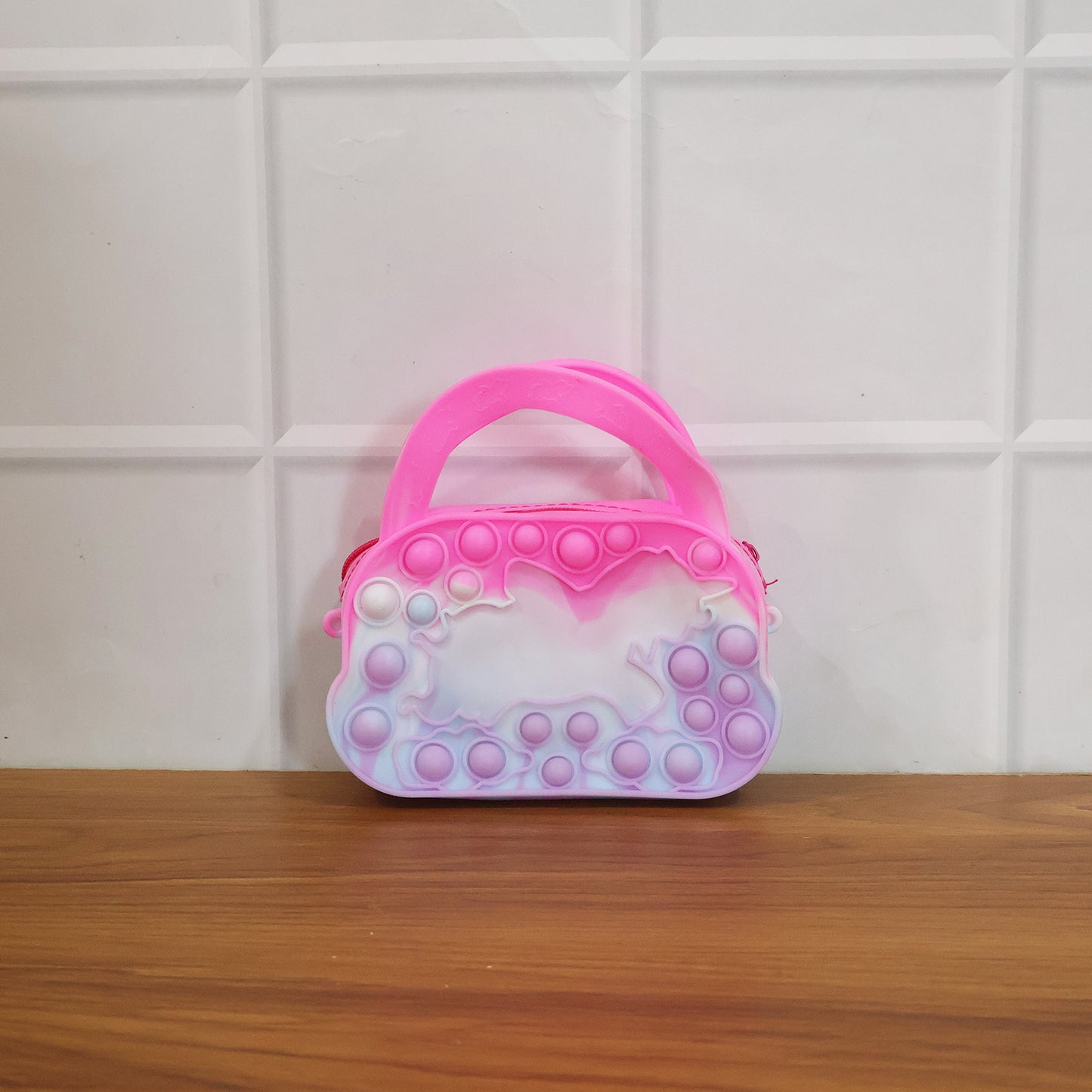 Silicone Pop It Coin Purse With Zipper And Handle (1 Pc)