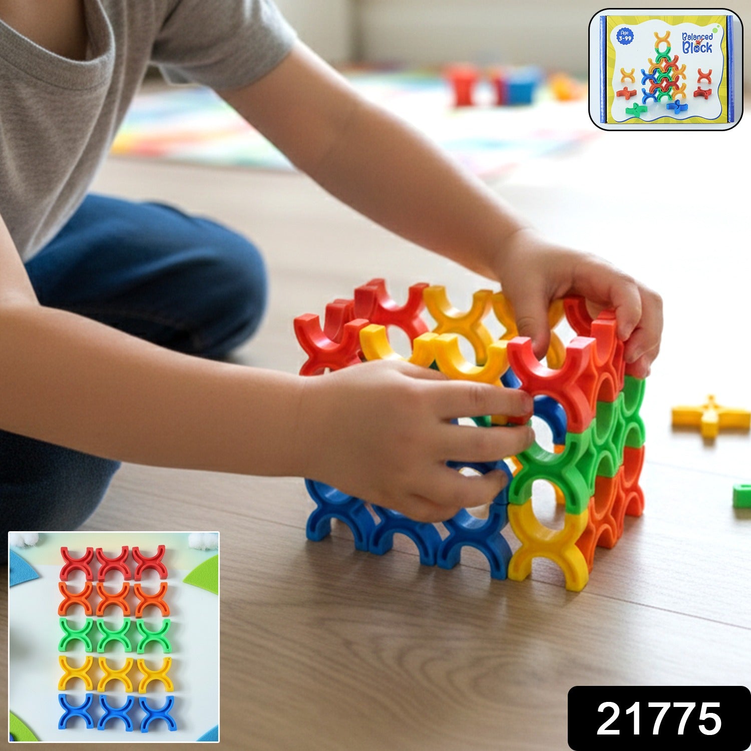 Balanced Block Colorful Interlocking Stacking Toy (1 Set)