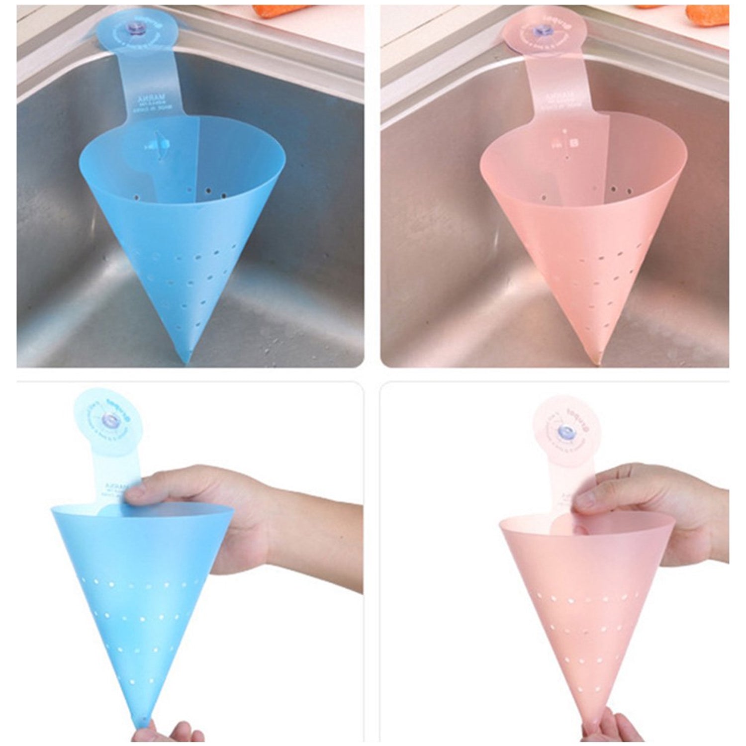 Multipurpose Hanging Sink Corner Strainer With Suction Cup (1 Pc)