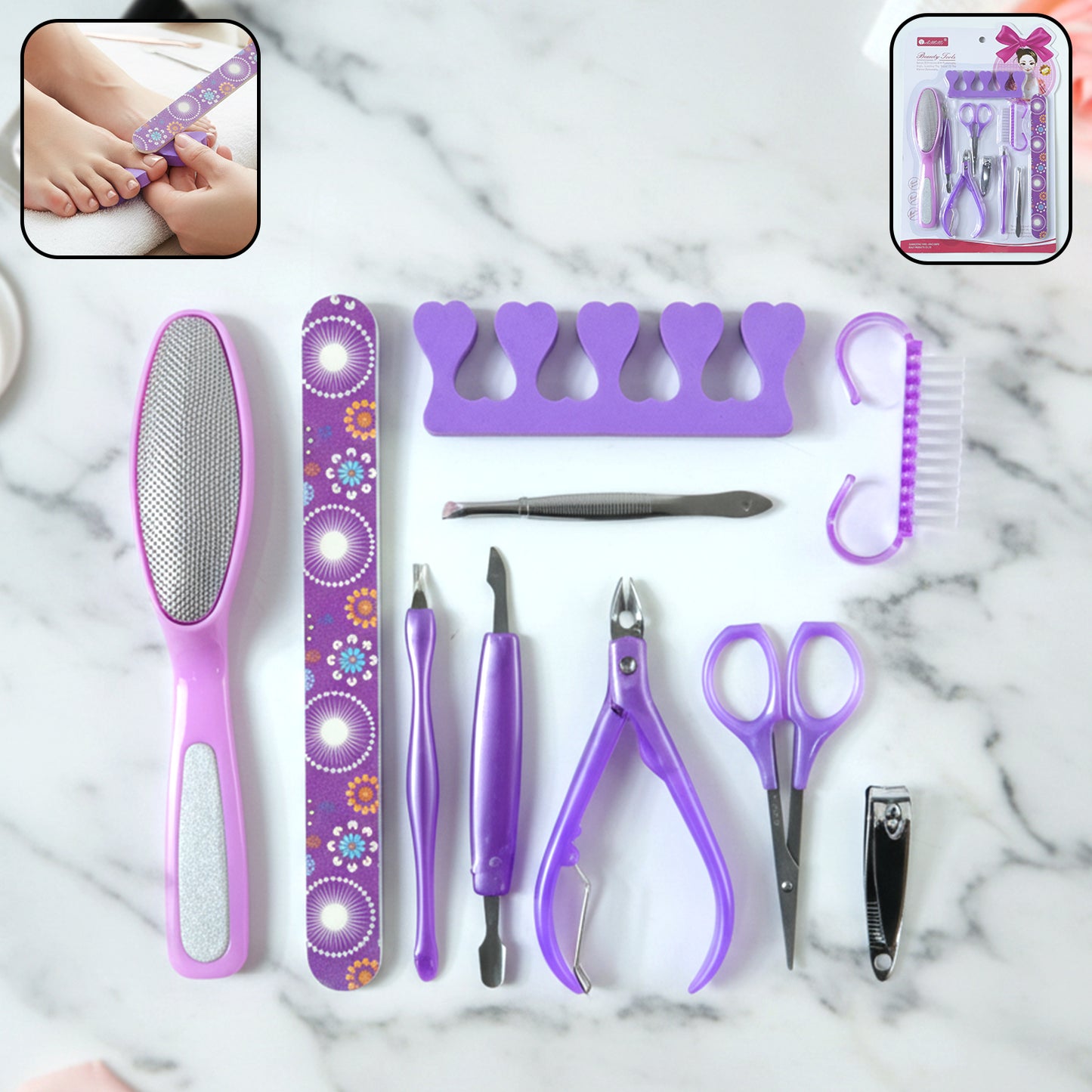 Personal Grooming Manicure  Pedicure Nail Care Tool Set (10 Pc Set)