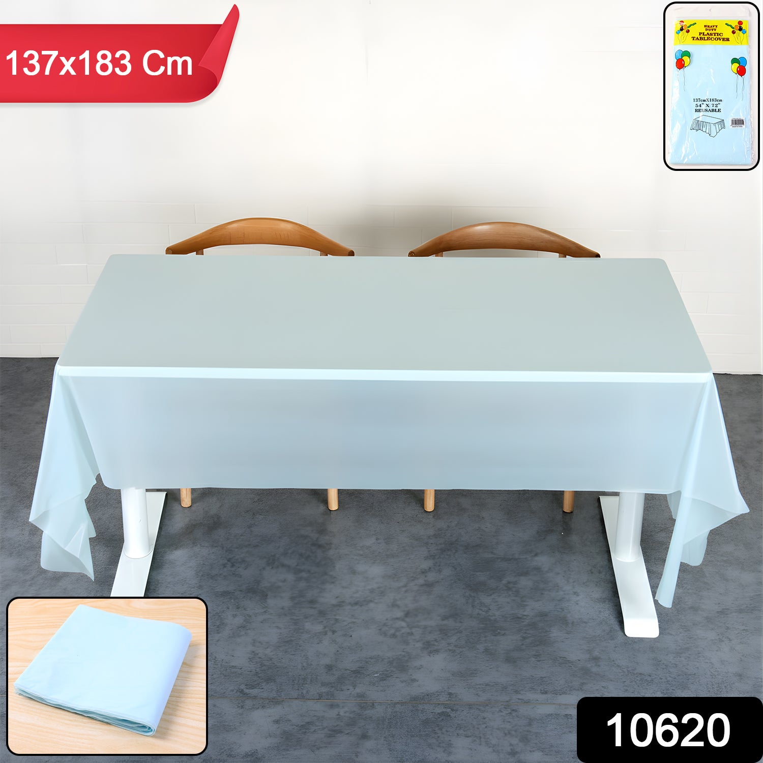 Waterproof Disposable Plastic Table Cover 137  183 Cm