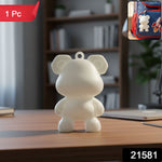 Cartoon bear shaped keychain accessory with smooth finish