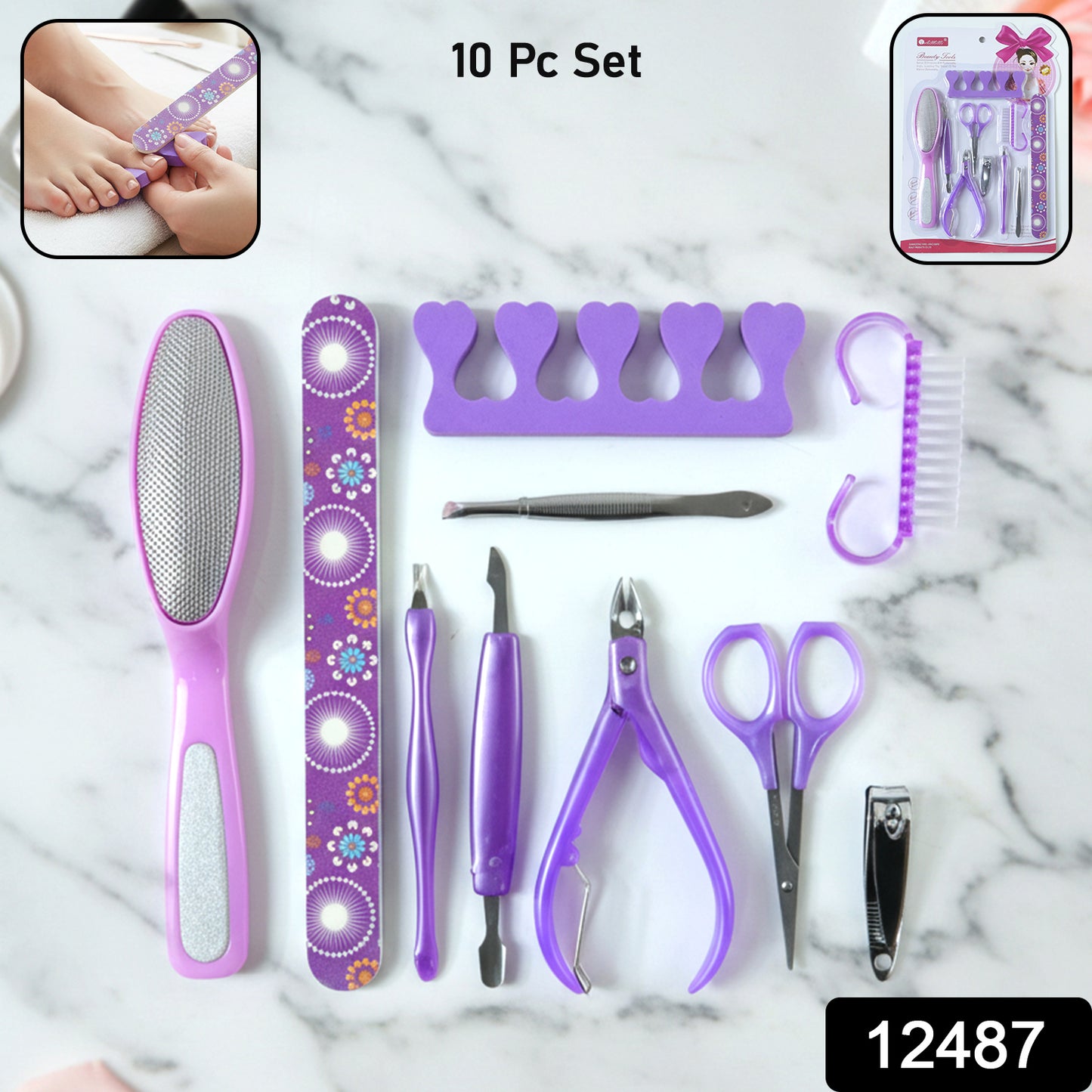 Personal Grooming Manicure  Pedicure Nail Care Tool Set (10 Pc Set)