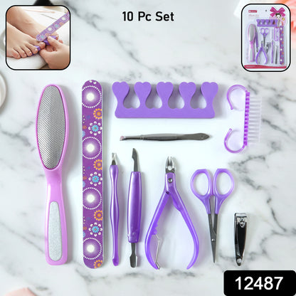 Personal Grooming Manicure  Pedicure Nail Care Tool Set (10 Pc Set)