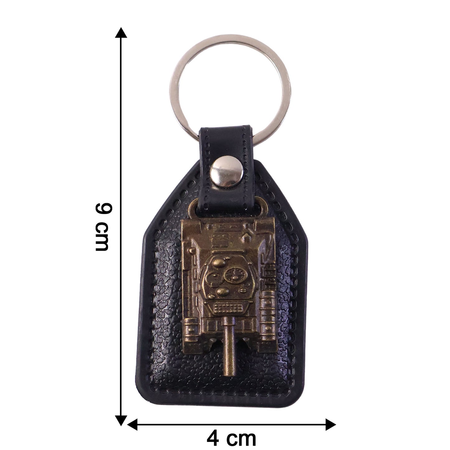 Premium Military Tank Design Leather Finish Keychain (1 Pc)