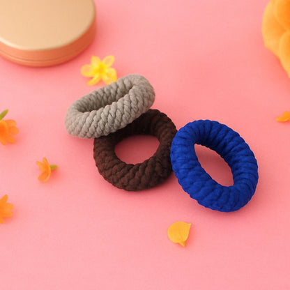 Tyre Shape Hair Rubber Bands Pack Of 3 (Multicolour)