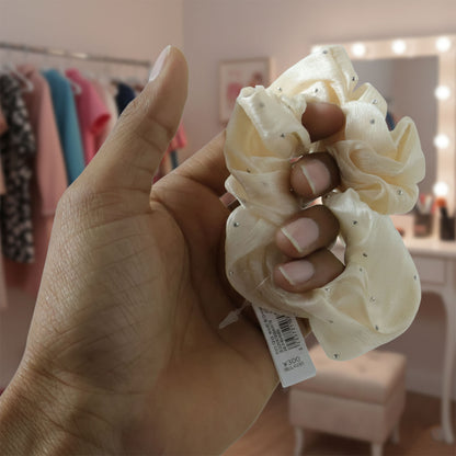 Stylish Fabric Hair Scrunchie With Bow Tie Design(1 Pc Mix Color  Design)