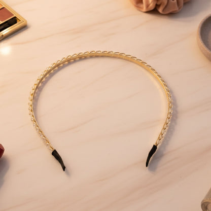 Elegant Crystal Studded Metal Hair Band (1 Pc)